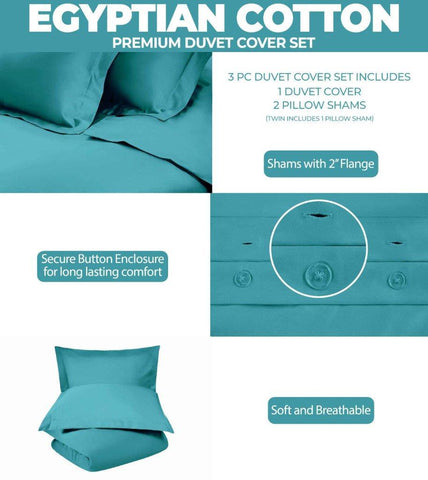 300 Thread Count Egyptian Cotton Solid Duvet Cover