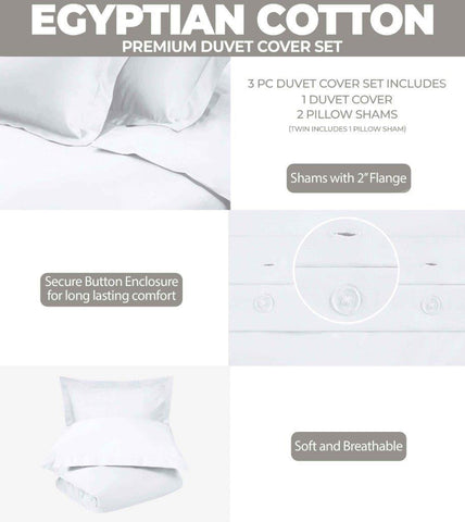 300 Thread Count Egyptian Cotton Solid Duvet Cover