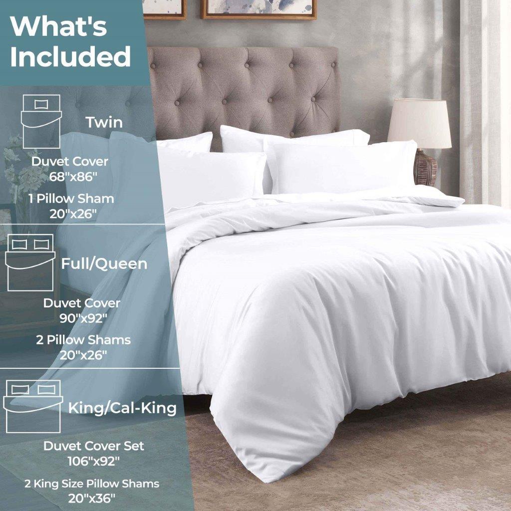 Egyptian Cotton 300 Thread Count Solid Luxury Duvet Cover Set