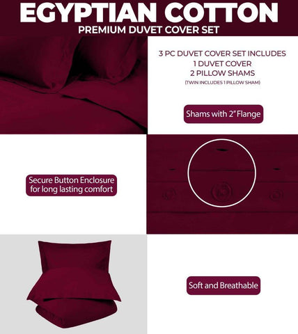 300 Thread Count Egyptian Cotton Solid Duvet Cover