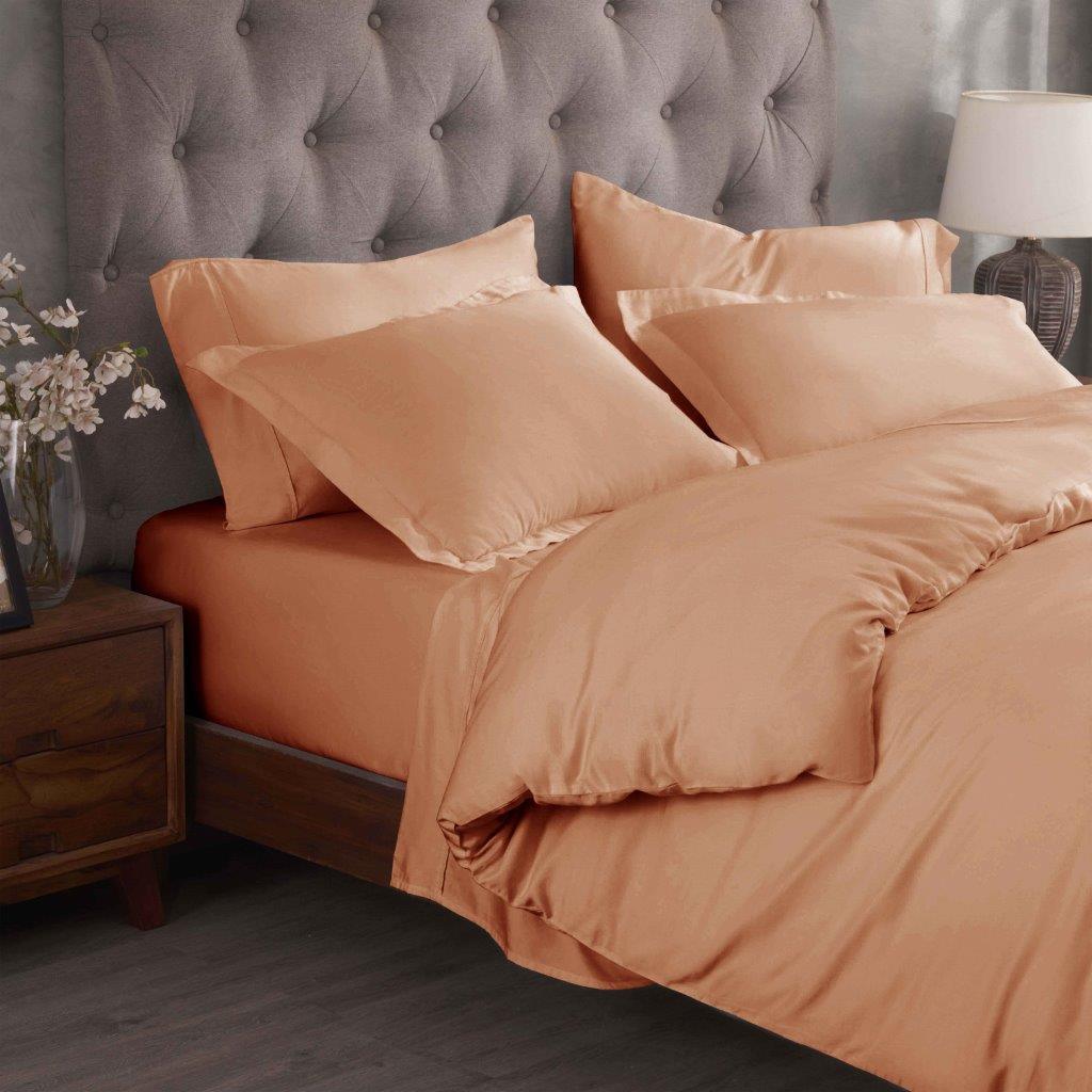 Egyptian Cotton 300 Thread Count Solid Luxury Duvet Cover Set
