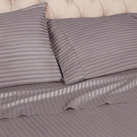 100% Egyptian Cotton 300 Thread Count Stripe Bed Pillowcase Set
