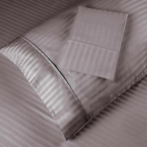 100% Egyptian Cotton 300 Thread Count Stripe Bed Pillowcase Set