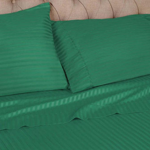 100% Egyptian Cotton 300 Thread Count Stripe Bed Pillowcase Set