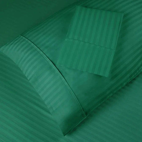 100% Egyptian Cotton 300 Thread Count Stripe Bed Pillowcase Set