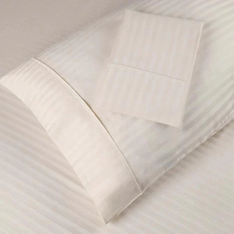100% Egyptian Cotton 300 Thread Count Stripe Bed Pillowcase Set