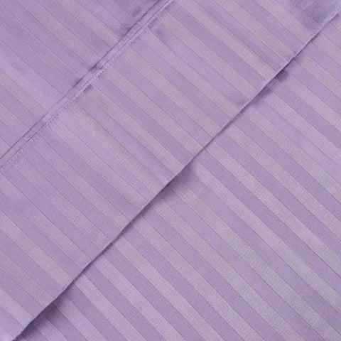100% Egyptian Cotton 300 Thread Count Stripe Bed Pillowcase Set