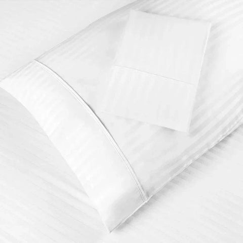 100% Egyptian Cotton 300 Thread Count Stripe Bed Pillowcase Set