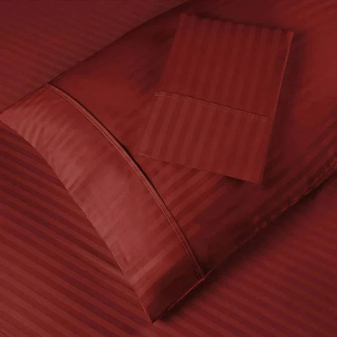 Egyptian Cotton 300 Thread Count Striped 2 Piece Pillowcase Set