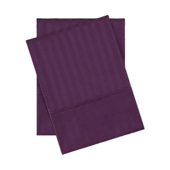 Egyptian Cotton 300 Thread Count Striped 2 Piece Pillowcase Set