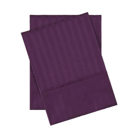 100% Egyptian Cotton 300 Thread Count Stripe Bed Pillowcase Set