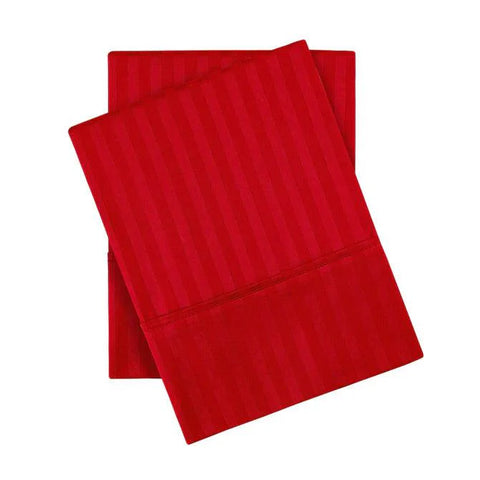 100% Egyptian Cotton 300 Thread Count Stripe Bed Pillowcase Set