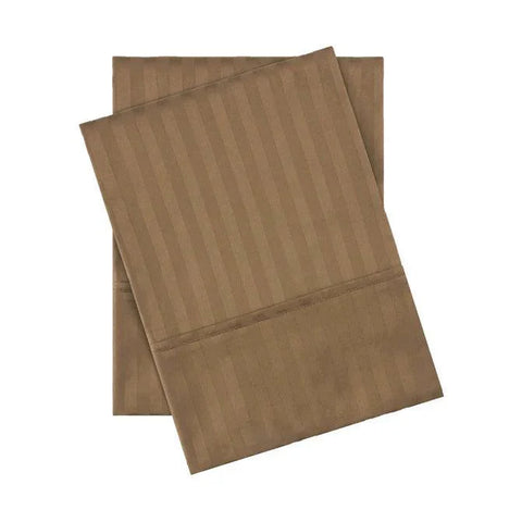 100% Egyptian Cotton 300 Thread Count Stripe Bed Pillowcase Set
