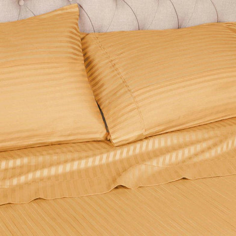 100% Egyptian Cotton 300 Thread Count Stripe Bed Pillowcase Set