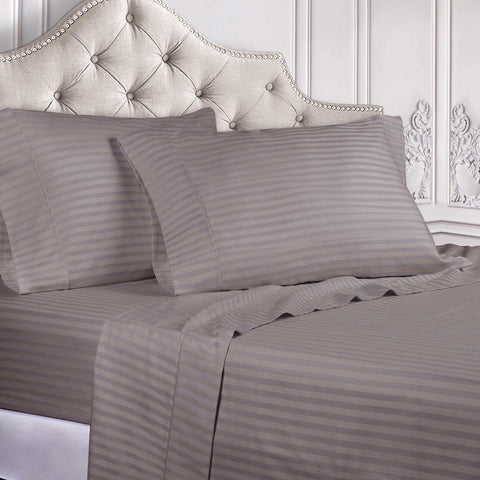 Egyptian Cotton 300 Thread Count Striped Deep Pocket Sheet Set