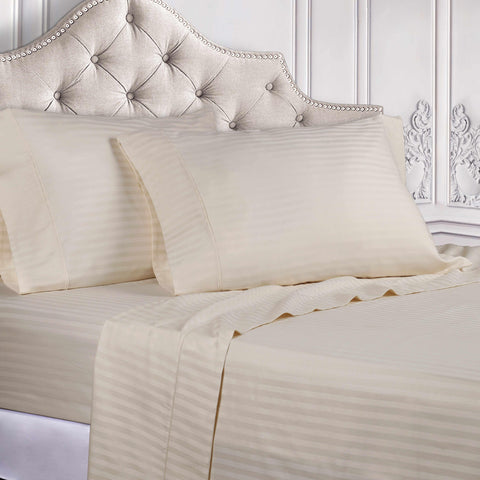 Egyptian Cotton 300 Thread Count Striped Deep Pocket Sheet Set