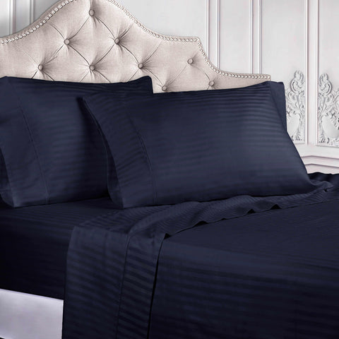 Egyptian Cotton 300 Thread Count Striped Deep Pocket Sheet Set