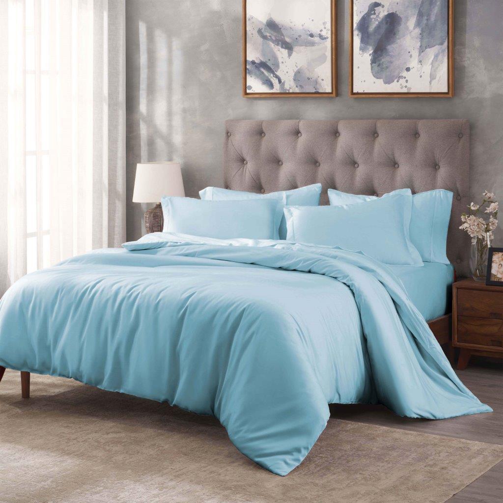 Egyptian Cotton 400 Thread Count Solid Luxury Duvet Cover Set