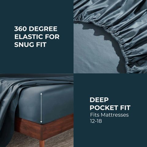 850 Thread Count Egyptian Cotton Sateen Bed Sheet Set