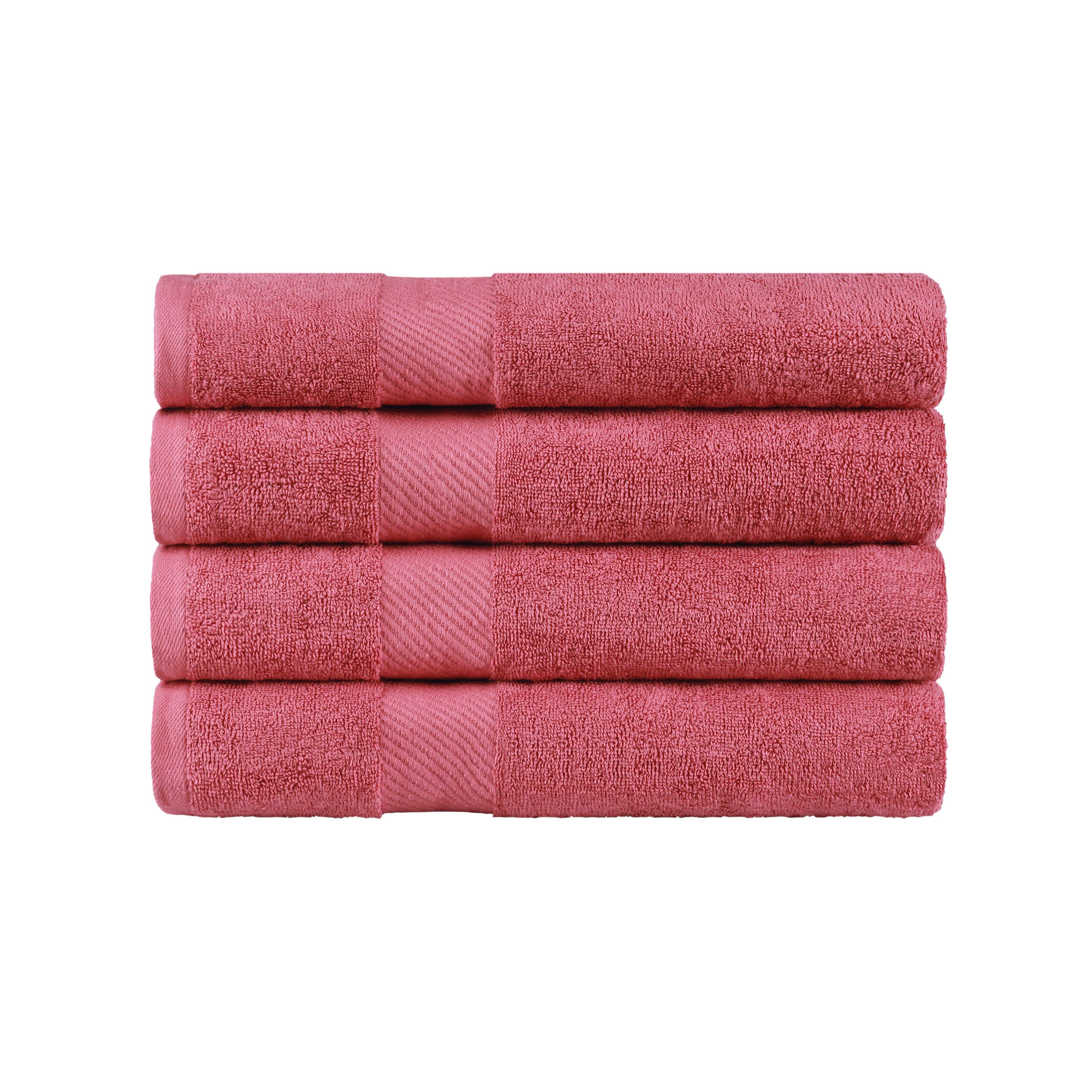 Egyptian Cotton Dobby Border Medium Weight Bath Towel Set of 4
