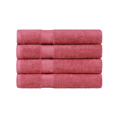Egyptian Cotton Dobby Border Medium Weight Bath Towel Set of 4