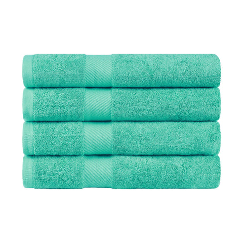 Egyptian Cotton Dobby Border Medium Weight Bath Towel Set of 4