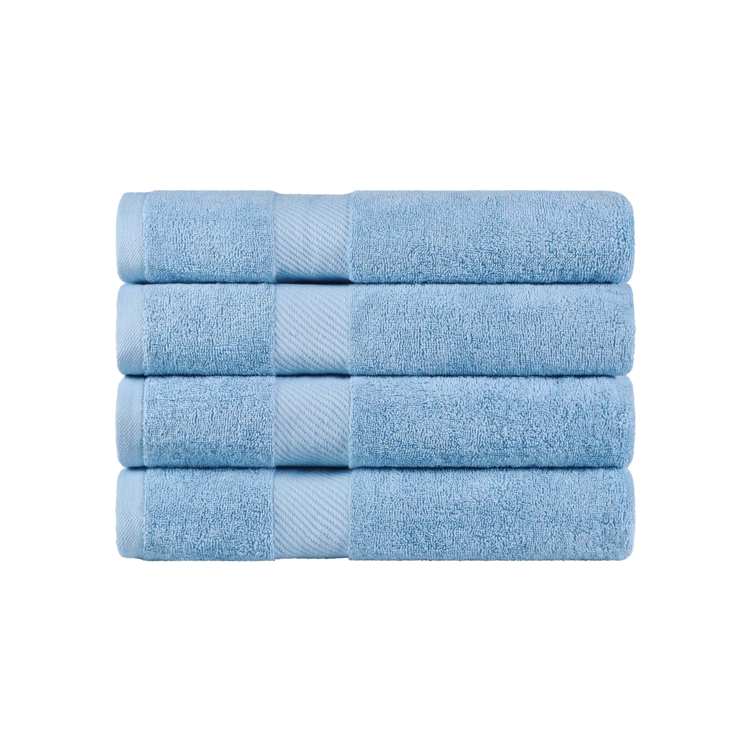 Egyptian Cotton Dobby Border Medium Weight Bath Towel Set of 4