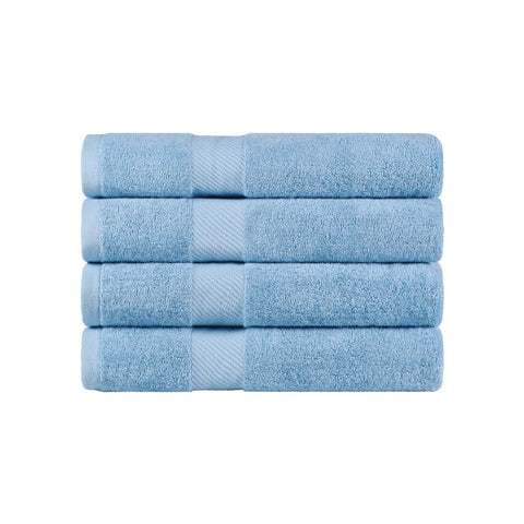 Egyptian Cotton Dobby Border Medium Weight Bath Towel Set of 4