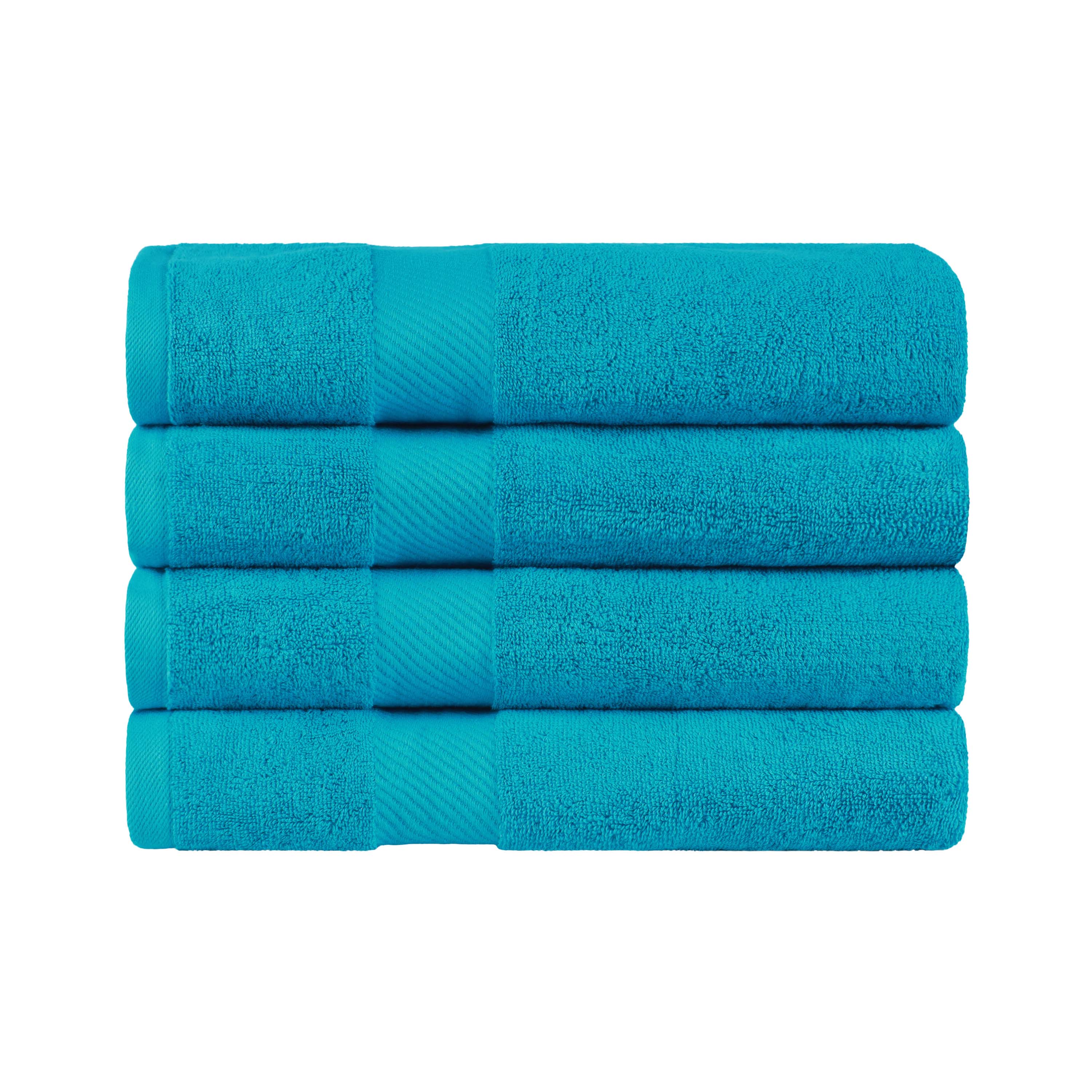 Egyptian Cotton Dobby Border Medium Weight Bath Towel Set of 4