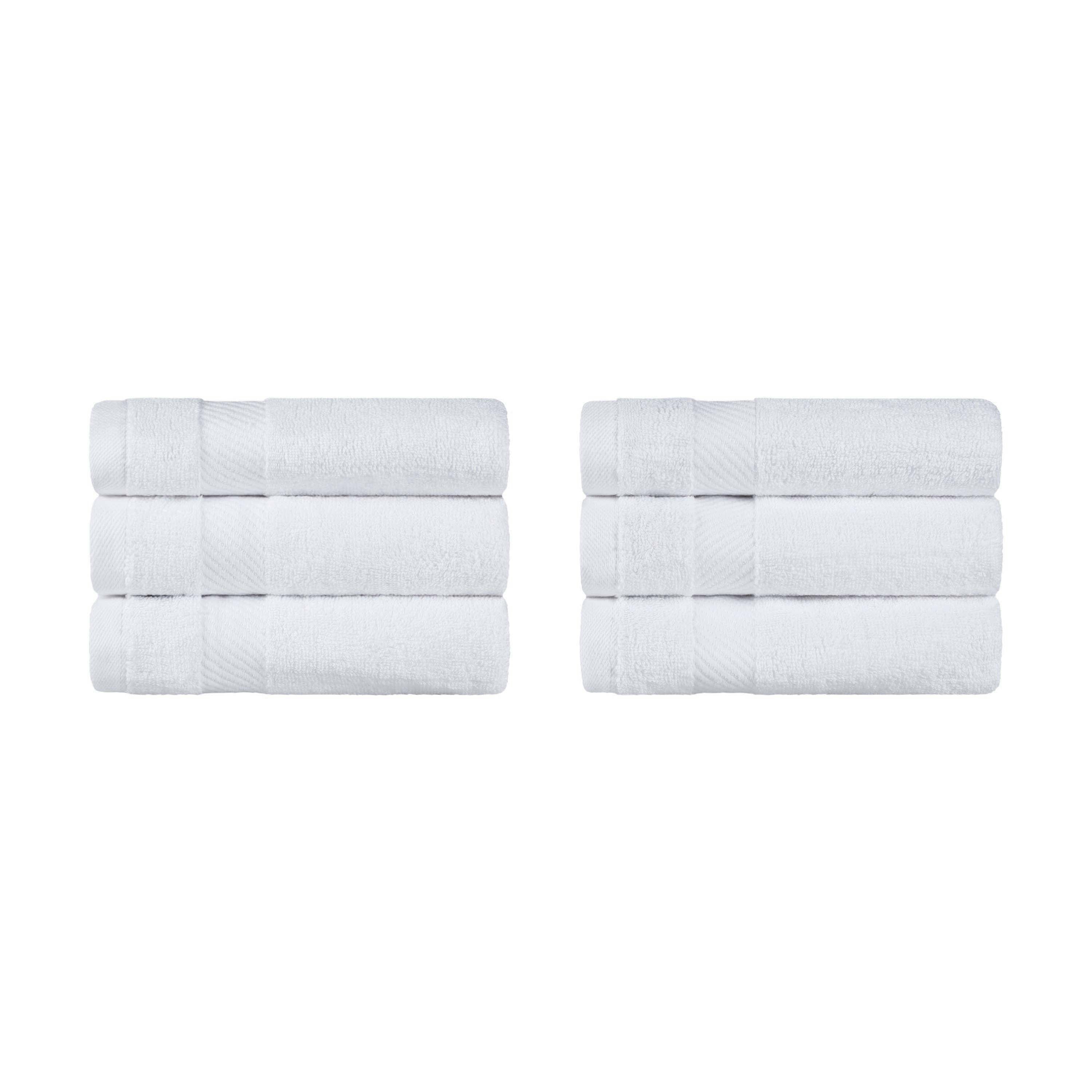 Egyptian Cotton Dobby Border Medium Weight 6 Piece Hand Towel Set