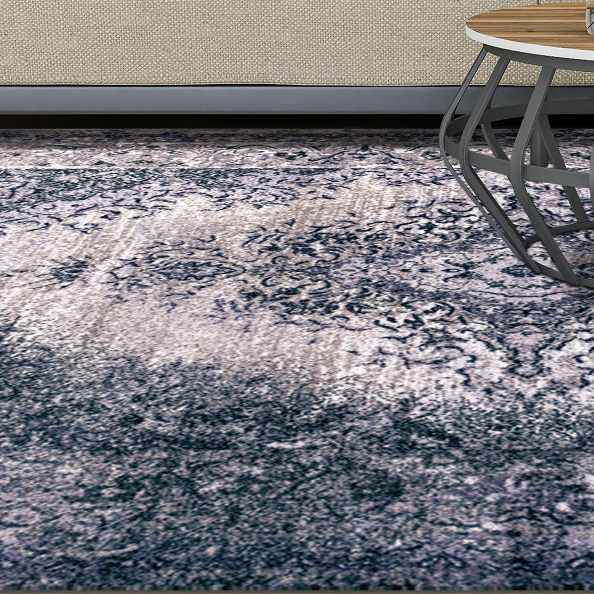 Eldwin Medallion Non-Slip Indoor Washable Area Rug Or Runner Rug