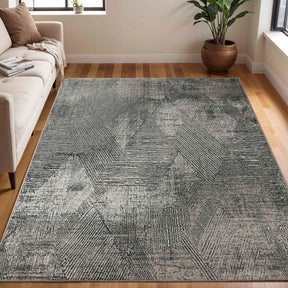 Elio Modern Geometric Indoor Area Rug or Runner Rug