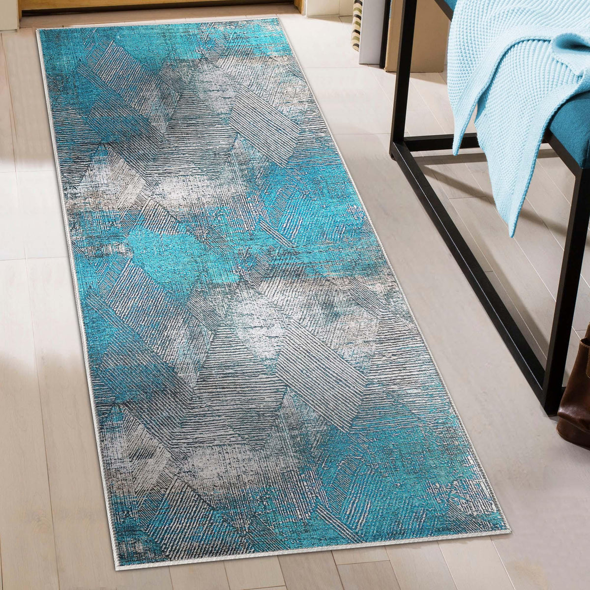 Elio Modern Geometric Indoor Area Rug or Runner Rug