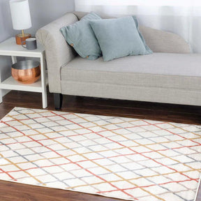 Ellis Diamond Trellis Indoor Area Rugs Or Runner Rug Bone