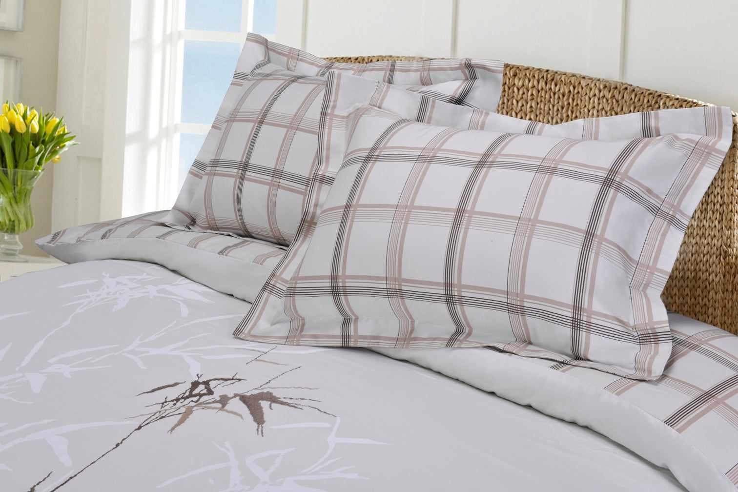 Elmwood Embroidered Reversible Cotton Duvet Cover Set