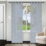 Embroidered Argyle Sheer 2-Piece Grommet Curtain Panel Set