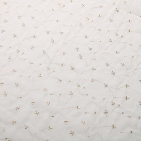 Embroidered Delicate Flower Sheer Grommet Curtain Panel Set