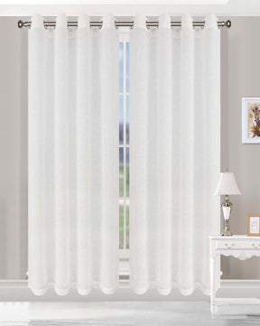 Embroidered Delicate Flower Sheer Grommet Curtain Panel Set