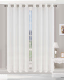 Embroidered Delicate Flower Sheer Grommet Curtain Panel Set