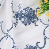 Embroidered Elegant Scroll Sheer Grommet Curtain Panel Set