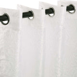 Embroidered Foliage Grommet Sheer Curtain Panel Set