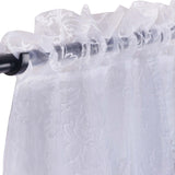 Embroidered Foliage Grommet Sheer Curtain Panel Set