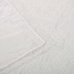 Embroidered Foliage Grommet Sheer Curtain Panel Set