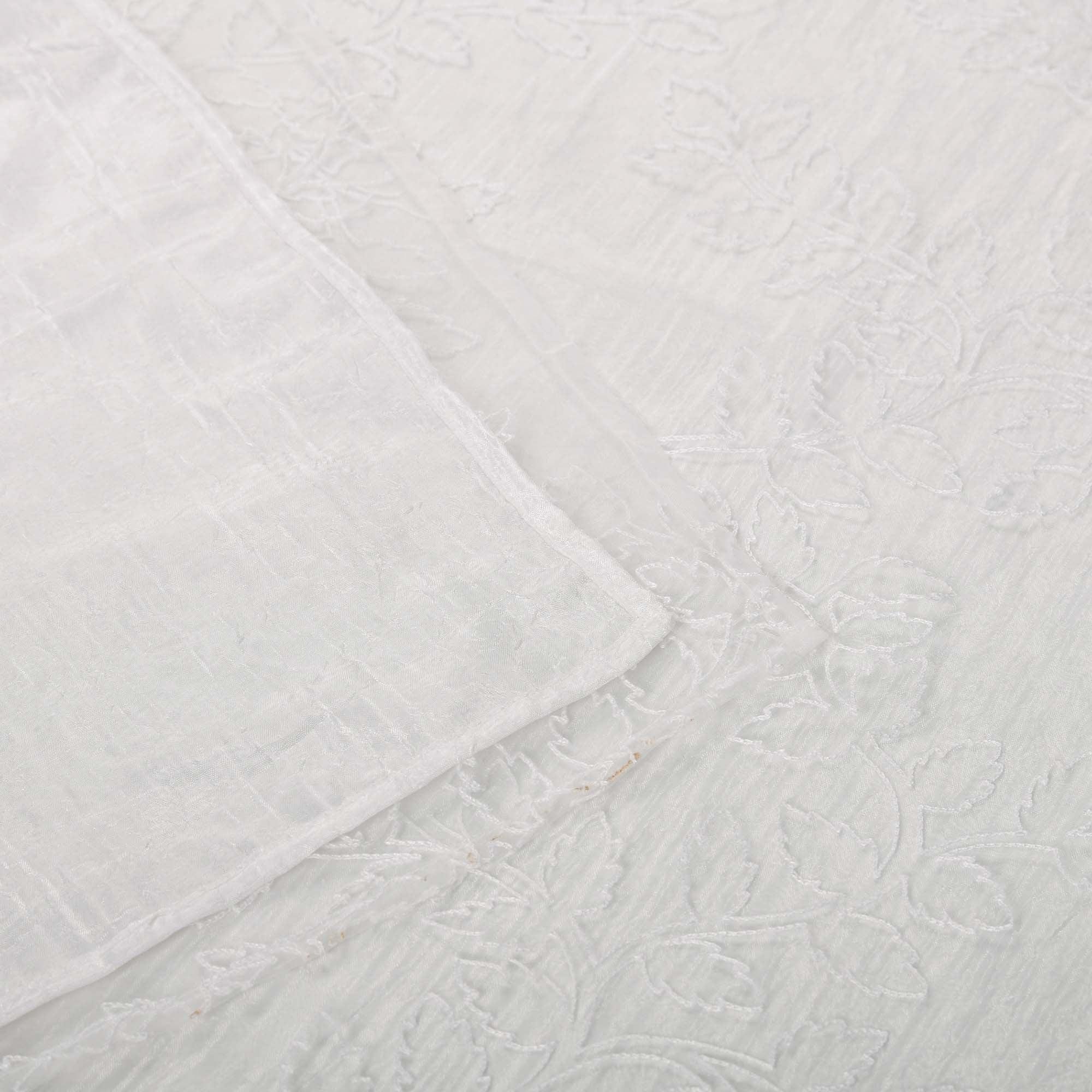 Embroidered Foliage Grommet Sheer Curtain Panel Set