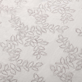 Embroidered Foliage Grommet Sheer Curtain Panel Set
