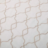 Embroidered Lattice Grommet Sheer Curtain Panel Set