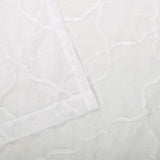 Embroidered Lattice Grommet Sheer Curtain Panel Set