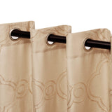 Embroidered Moroccan Trellis Sheer Grommet Curtain Panel Set