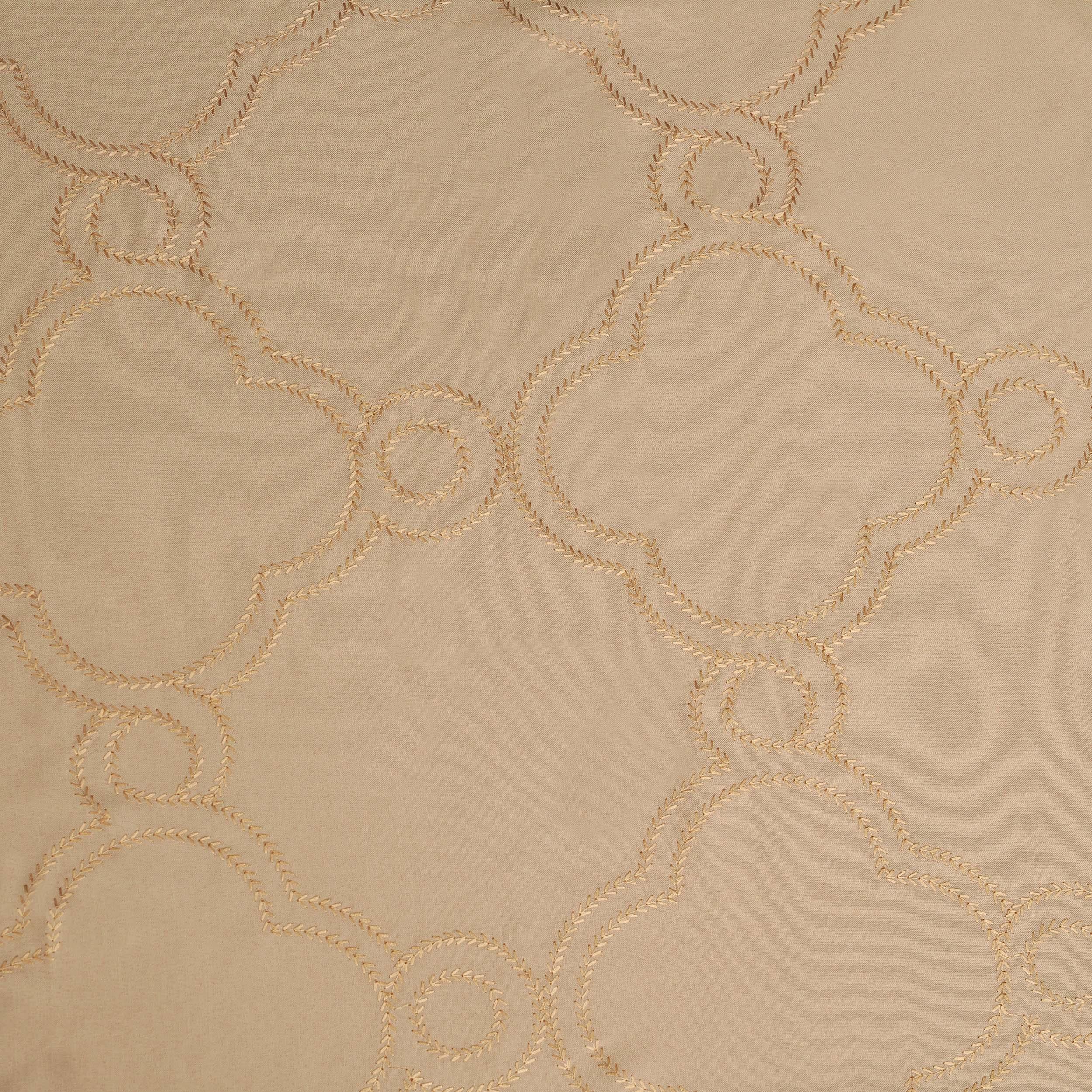 Embroidered Moroccan Trellis Sheer Grommet Curtain Panel Set