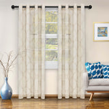 Embroidered Moroccan Trellis Sheer Grommet Curtain Panel Set